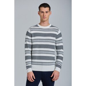 SVETER GANT D1. STRUCTURED STRIPED CREW biela 4XL