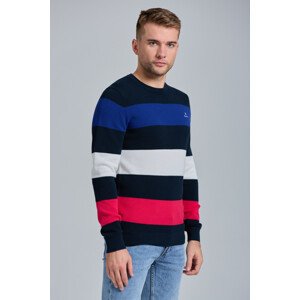 SVETER GANT COTTON PIQUE MULTISTRIPE modrá M