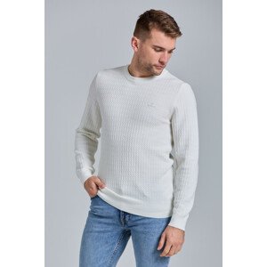 SVETER GANT D1. COTTON TEXTURE CREW biela XXL