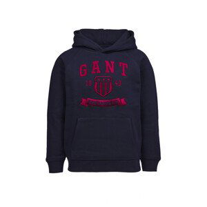 MIKINA GANT D2. NEW HAVEN BANNER HOODIE modrá 134/140