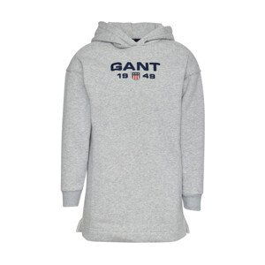 ŠATY GANT D1. GANT RETRO SHIELD HOODIE DRESS šedá 122/128