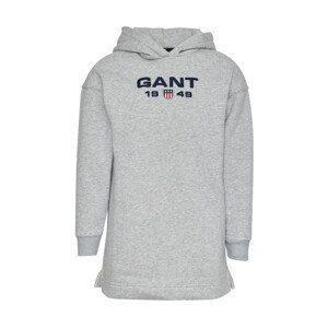 ŠATY GANT D1. GANT RETRO SHIELD HOODIE DRESS šedá 176