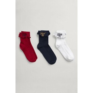 PONOŽKY GANT D1. SCRIPT SHIELD SOCKS 3-PACK modrá 19/21