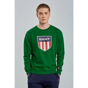 MIKINA GANT D1. GANT RETRO SHIELD C-NECK SWEAT zelená M