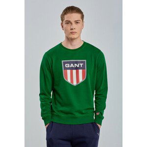 MIKINA GANT D1. GANT RETRO SHIELD C-NECK SWEAT zelená L