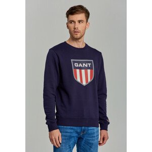 MIKINA GANT D1. GANT RETRO SHIELD C-NECK SWEAT modrá S