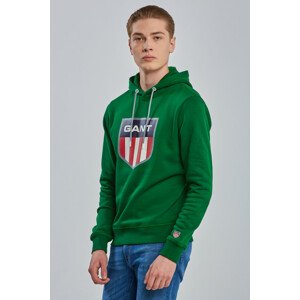 MIKINA GANT D1. GANT RETRO SHIELD SWEAT HOODIE zelená L