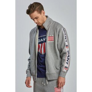 MIKINA GANT D1. GANT RETRO SHIELD ZIP CARDIGAN šedá M