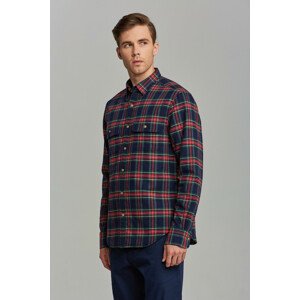 KOŠEĽA GANT D2. CHECKED PADDED OVERSHIRT BD modrá XL