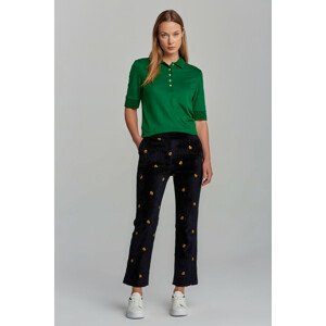 NOHAVICE GANT D1. VELVET EMB CROPPED PANT modrá 34