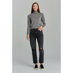 DŽÍNSY GANT D1. STRAIGHT HW CROPPED JEANS čierna 30