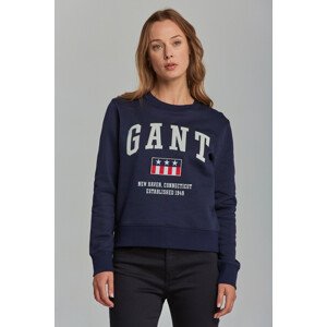 MIKINA GANT D2. GANT TAG C-NECK SWEATER modrá L