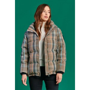 BUNDA GANT D2. CHECKED BELTED DOWN JACKET hnedá XL