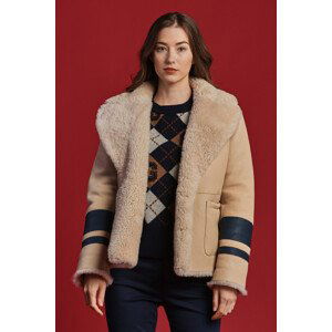 KABÁT GANT D1. SHEARLING REVERSIBLE PEACOAT hnedá L