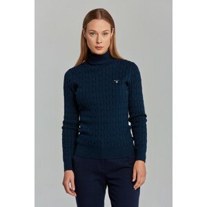 ROLÁK GANT STRETCH COTTON CABLE TURTLE NECK modrá S