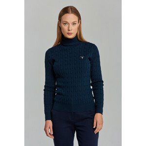 ROLÁK GANT STRETCH COTTON CABLE TURTLE NECK modrá L