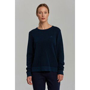 SVETER GANT COTTON PIQUE C-NECK modrá XS