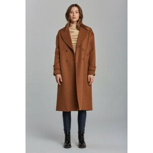 KABÁT GANT D2. WOOL BLEND COCOON OVERCOAT hnedá L