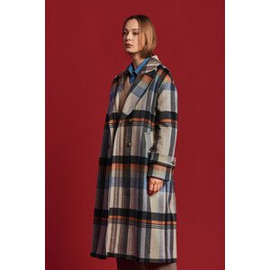 KABÁT GANT D2. CHECKED COCOON OVERCOAT hnedá M