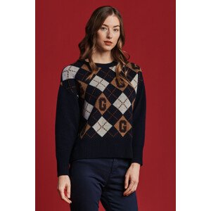 SVETER GANT D1. ARGYLE C-NECK modrá S