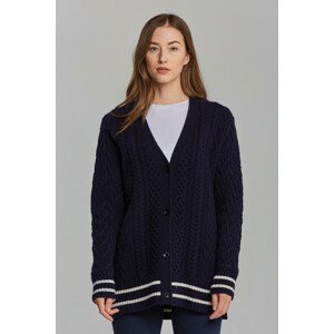 SVETER GANT D1. ARAN CABLE CARDIGAN modrá S