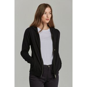 SVETER GANT SUPERFINE LAMBSWOOL ZIP HOODIE čierna M