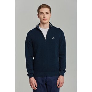 SVETER GANT COTTON PIQUE HALF ZIP modrá L