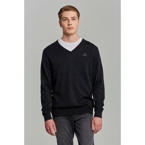 SVETER GANT CLASSIC COTTON V-NECK čierna M