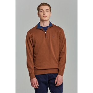 SVETER GANT CLASSIC COTTON HALF ZIP hnedá M