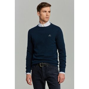 SVETER GANT COTTON PIQUE C-NECK modrá 4XL