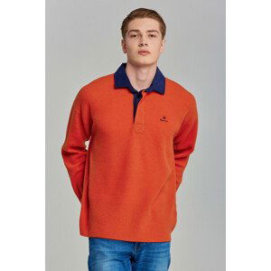 SVETER GANT D1. LAMBSWOOL RIB RUGGER oranžová XL