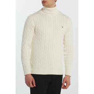 ROLÁK GANT COTTON CABLE TURTLE NECK biela XXXL