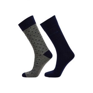 PONOŽKY GANT SOLID AND DOT SOCKS 2-PACK šedá None