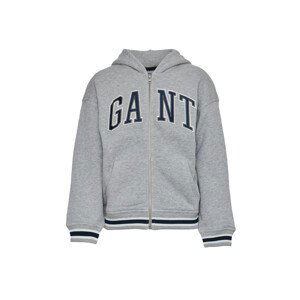 MIKINA GANT D1. GRAPHIC FULL ZIP HOODIE šedá 146/152