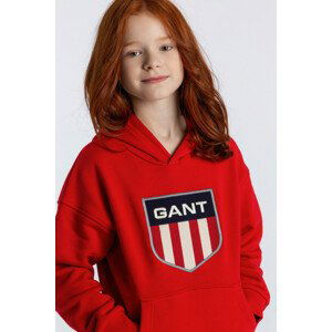 MIKINA GANT D1. RETRO SHIELD HOODIE červená 134/140