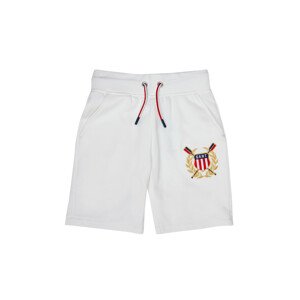 TEPLÁKOVÉ ŠORTKY GANT D1. GANT ROWING SHIELD SHORTS biela 122/128