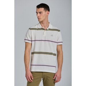 POLOKOŠEĽA GANT D2. NARROW STRIPE PIQUE SS RUGGER biela S