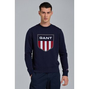 MIKINA GANT D1. GANT RETRO SHIELD C-NECK SWEAT modrá M