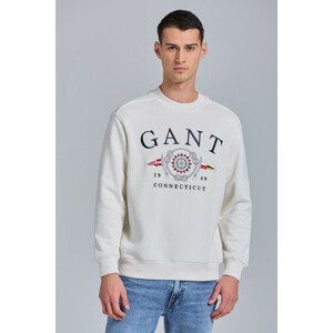 MIKINA GANT D1. RW C-NECK SWEAT biela S