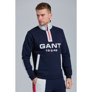 MIKINA GANT D1. RETRO LOGO HALF ZIP SWEAT modrá S