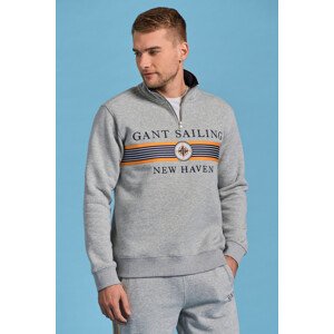 MIKINA GANT D1. GANT SAILING HALF ZIP SWEAT šedá L