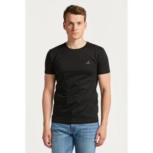 TRIČKO GANT D1. SLIM MERCERIZED SS T-SHIRT čierna XS