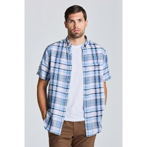 KOŠEĽA GANT D2. REG LINEN MADRAS SS BD modrá XXXL