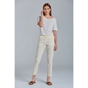 NOHAVICE GANT D2. STRETCH LINEN TAPERED PANTS biela 34