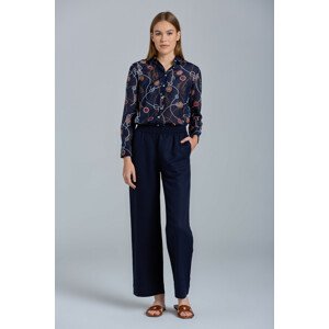 NOHAVICE GANT D2. LINEN VISCOSE PULL-ON PANTS modrá 40