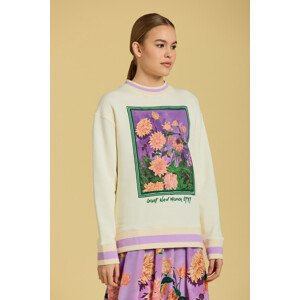 MIKINA GANT D2. DAHILA PRINT C-NECK SWEAT biela M