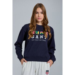 MIKINA GANT D1. FLAGS C-NECK SWEAT modrá S