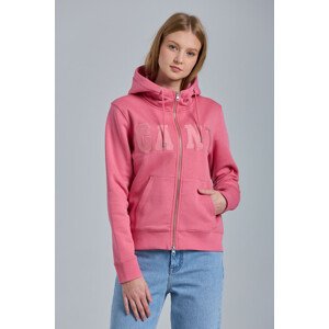 MIKINA GANT D2. GANT LOGO ZIP HOODIE ružová S