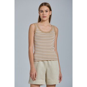 TOP GANT D1. STRIPED 1X1 RIB TANK TOP hnedá XXL