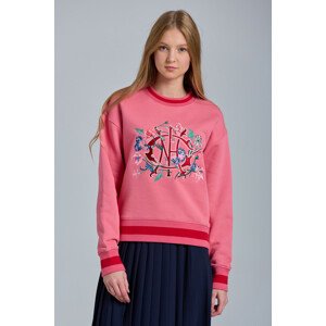 MIKINA GANT D2. FLORAL MONOGRAM C-NECK SWEAT ružová XL